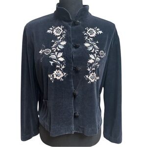 VICTORIAS SECRET GOLD COLLECTION VINTAGE Y2K JACKET WITH FLORAL EMBROIDERY SZ M